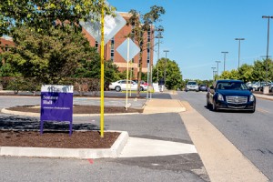 (9/15/15) - (Harrisonburg) The new extension to Bluestone Trail will begin at Sonner Hall and end at Carrier Drive.  (Austin Bachand/Daily News-Record)